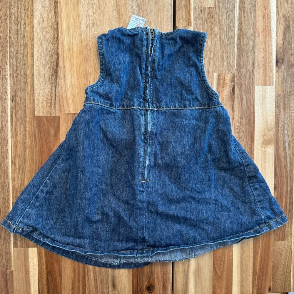 Gymboree Girls‎ Denim Best Friends Embroidered Jumper Dress Blue 18-24 Months